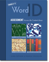 Main product art for Word ID: Assessment Across the Content Areas.