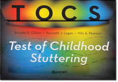 Main product art for Test of Childhood Stuttering (TOCS).