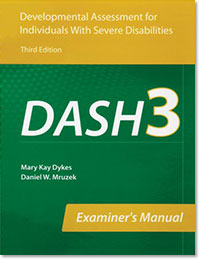 Main product art for Developmental Assessment for Individuals with Severe Disabilities-3 (DASH-3).