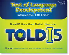 Main product art for Test of Language Development (Intermediate) - 5th Edition (TOLD-I:5).