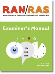 Main product art for Rapid Automatized Naming and Rapid Alternating Stimulus Tests (RAN/RAS).